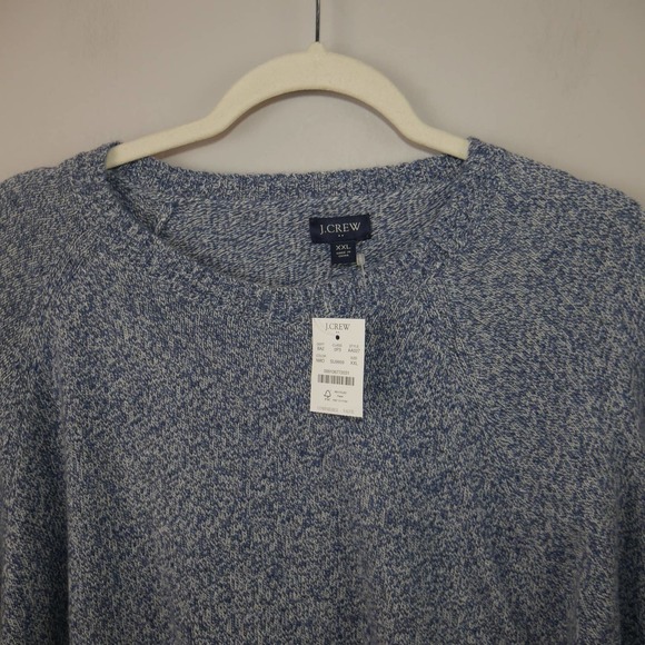 J. Crew Factory NWT Blue Crewneck Lambswool Blend Sweater Size XXL - Picture 4 of 8